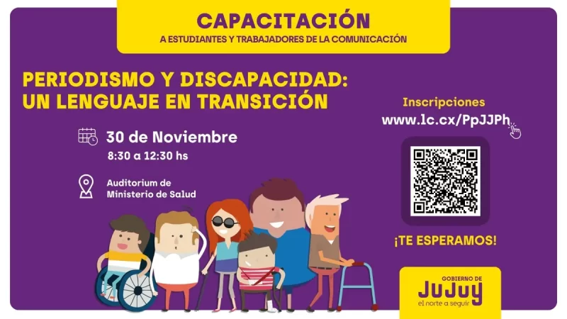 Salud invita a la capitación «Periodismo y discapacidad: un lenguaje en transición»